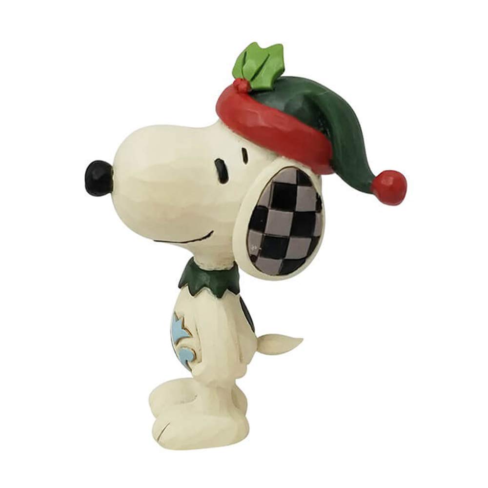 EnescoJim Shore Peanuts Snoopy Elf Miniature Figurine, Multicolor