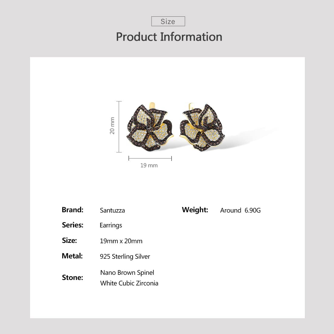 Santuzza Sterling Silver Gemstone Flower Earrings for Women - Image 4