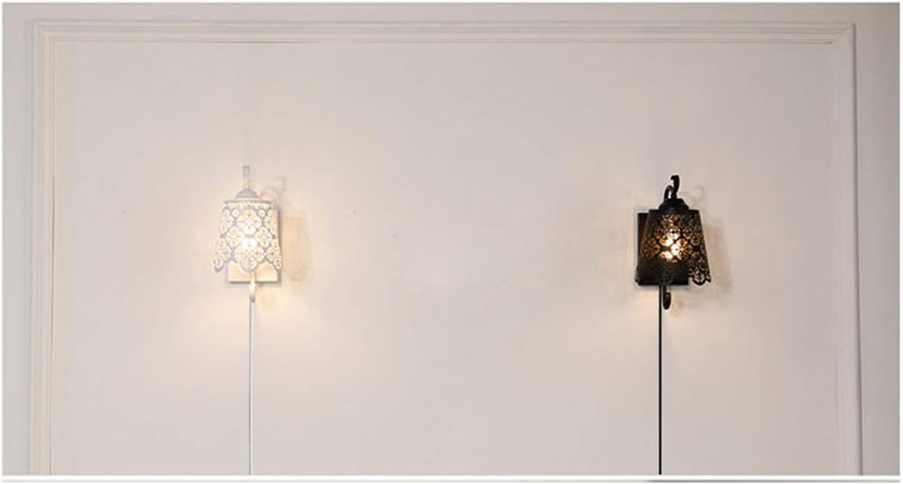 Iron Art 1 Light Wall Lamps European Style Hollow Wall Sconces UL Certification Plug-in Dimmer Switch Cord Lighting Elegant Loft Decor for Dining Room Bedroom Bulbs Not Included
