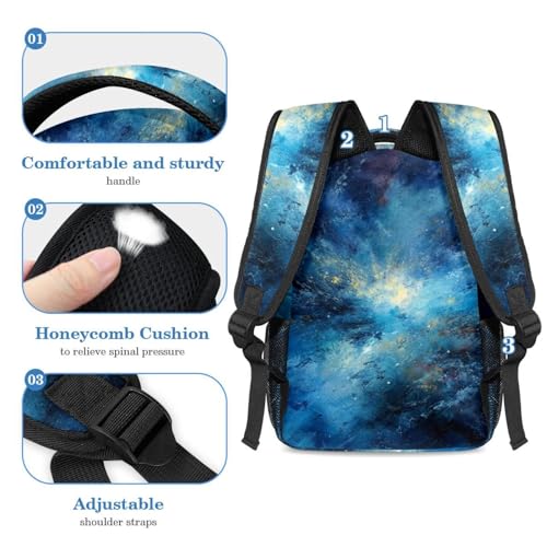 Ensemble sac à dos galaxie bleue et trousse pour le collège