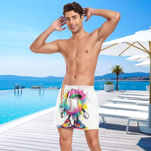 Bañador de hombre blanco estilo béisbol para playa y piscina 3