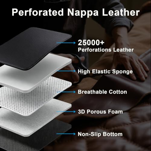 Image of Car Seat Covers Full Set for Toyota Avalon 2000-2022, Black | Custom Nappa Leather with Full Coverage Waterproof and All-Season Comfort, Designed for Daily Family Use & Pet Scratches