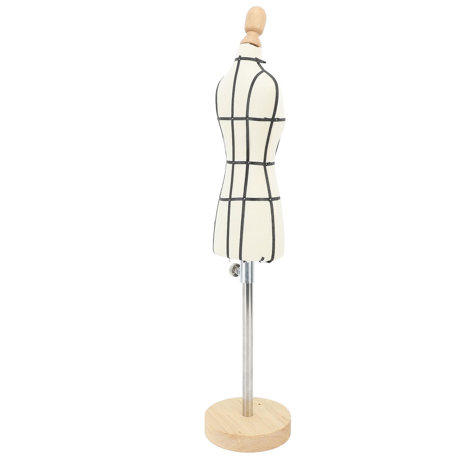 Haofy Miniaturowa Forma Sukienki ze Stojakiem z drewnianą podstawą do Szycia Manekina do Ekspozycji Odzieży Pokazu Krawiectwa i Nauczania Umiejętności Cięcia (Rozmiar 1/2)