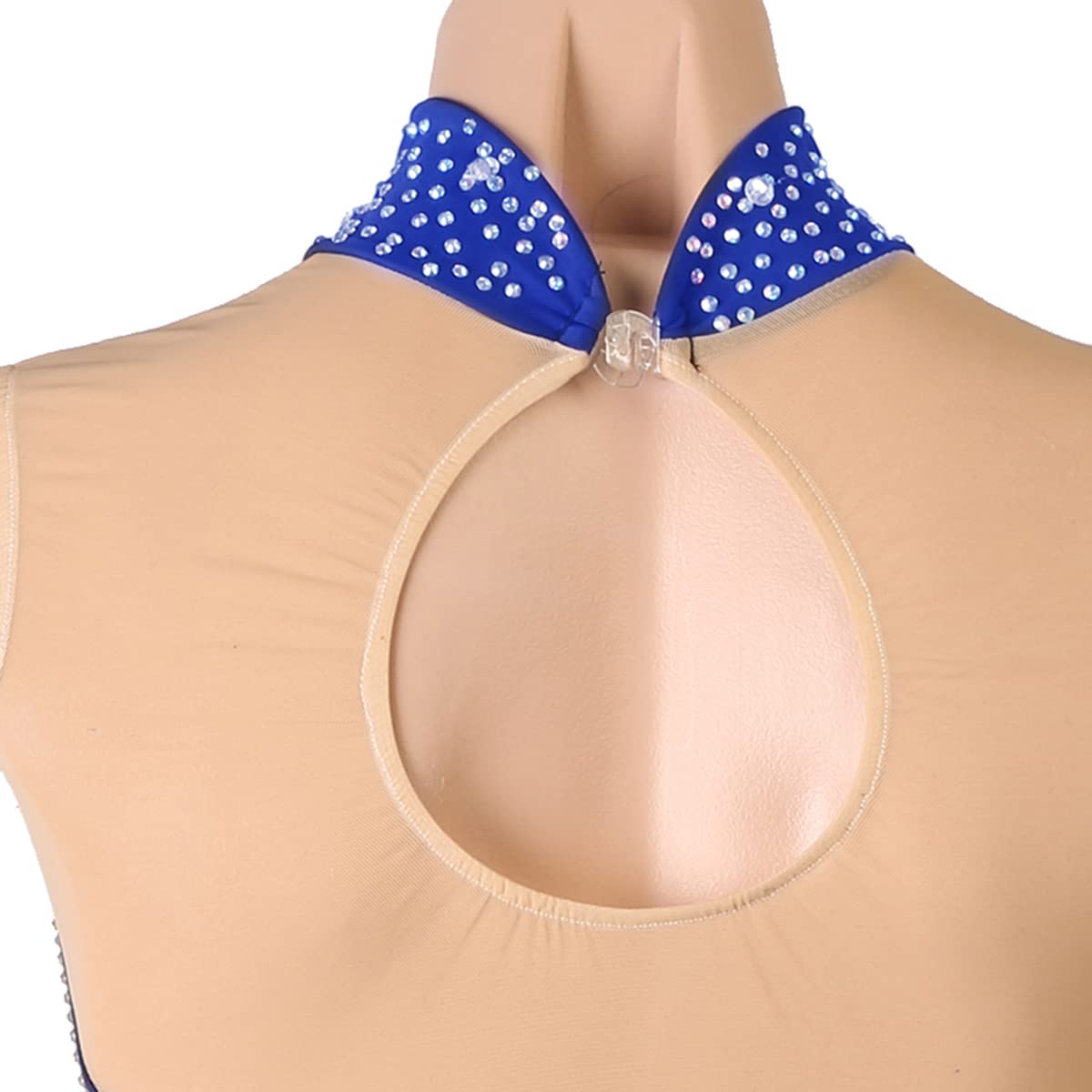 Donne Collo Alto Latino Abiti Da Ballo Salsa Salsa Samba Cha Cha Rumba Blu Professionale Latino Competizione Abito gonna fessura Abbigliamento Performance Partito Clubwear