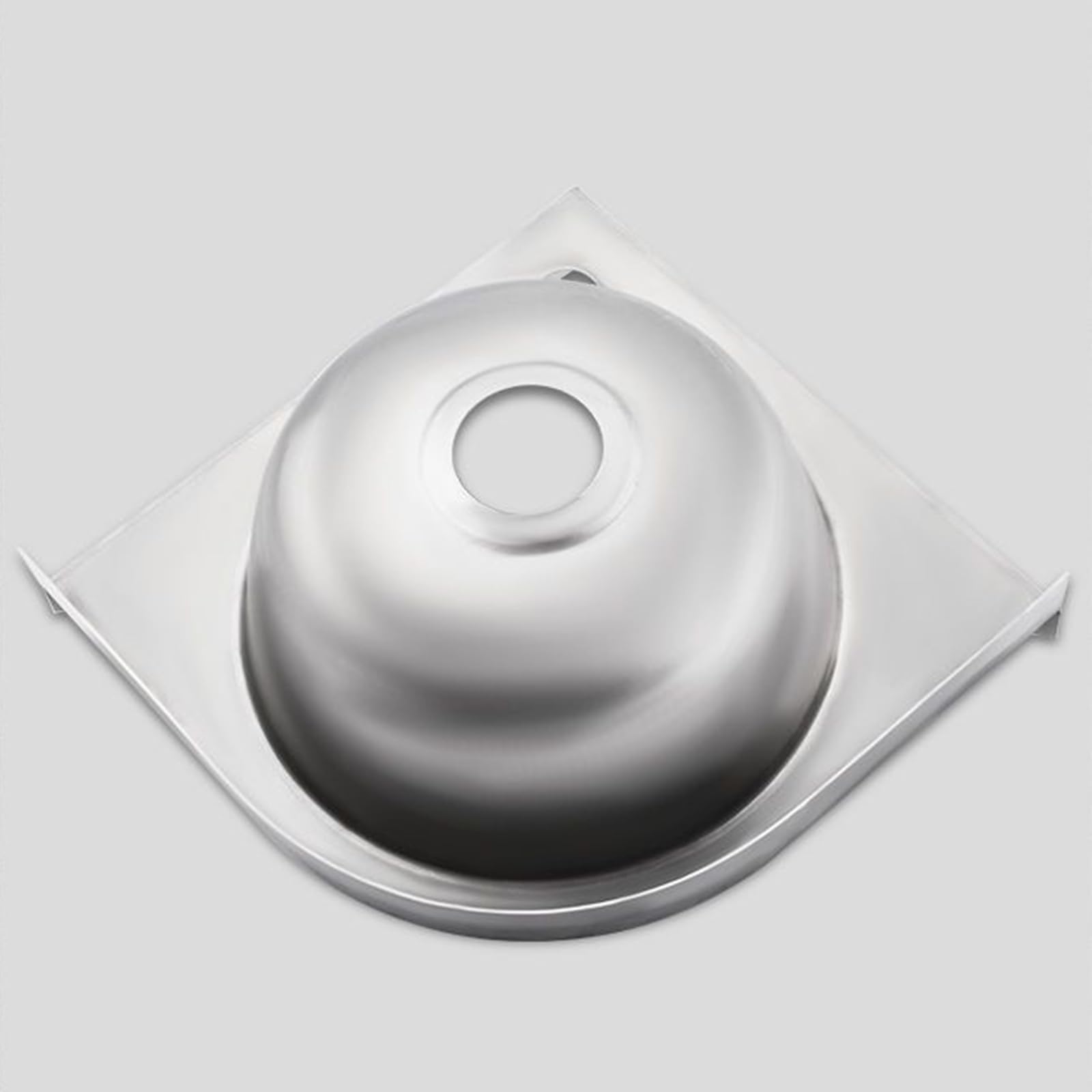 Lavabo ad Angolo in Acciaio Inox, Lavabo da Parete Triangolare, Lavello in Acciaio Inox con Rubinetto Acqua Calda e Fredda, Salvaspazio per Bagno, Camper, Barca, WC, Garage