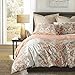 Levtex Home Emile Twin Duvet Set, Medalion, 100% Cotton, Beige, Orange