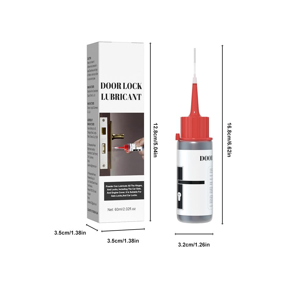 Lubricant Powder for Lock Cylinder,Zcargel 60ml Lubricant for Doors Locks Hinges Graphite Powder Lubricants Multipurpose Graphite Lubricant for Locks Performance Durability by Lock Cylinder Powder