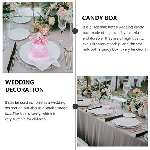 Nuobesty Christmas Decor 24 Pcs Plastic Candy Boxes Baby Shower Favor Boxes Gift Candy Boxes Party Gable Favor Boxes Treat Boxes For Baby Shower Wedding Party Baby Bottles #TOP7