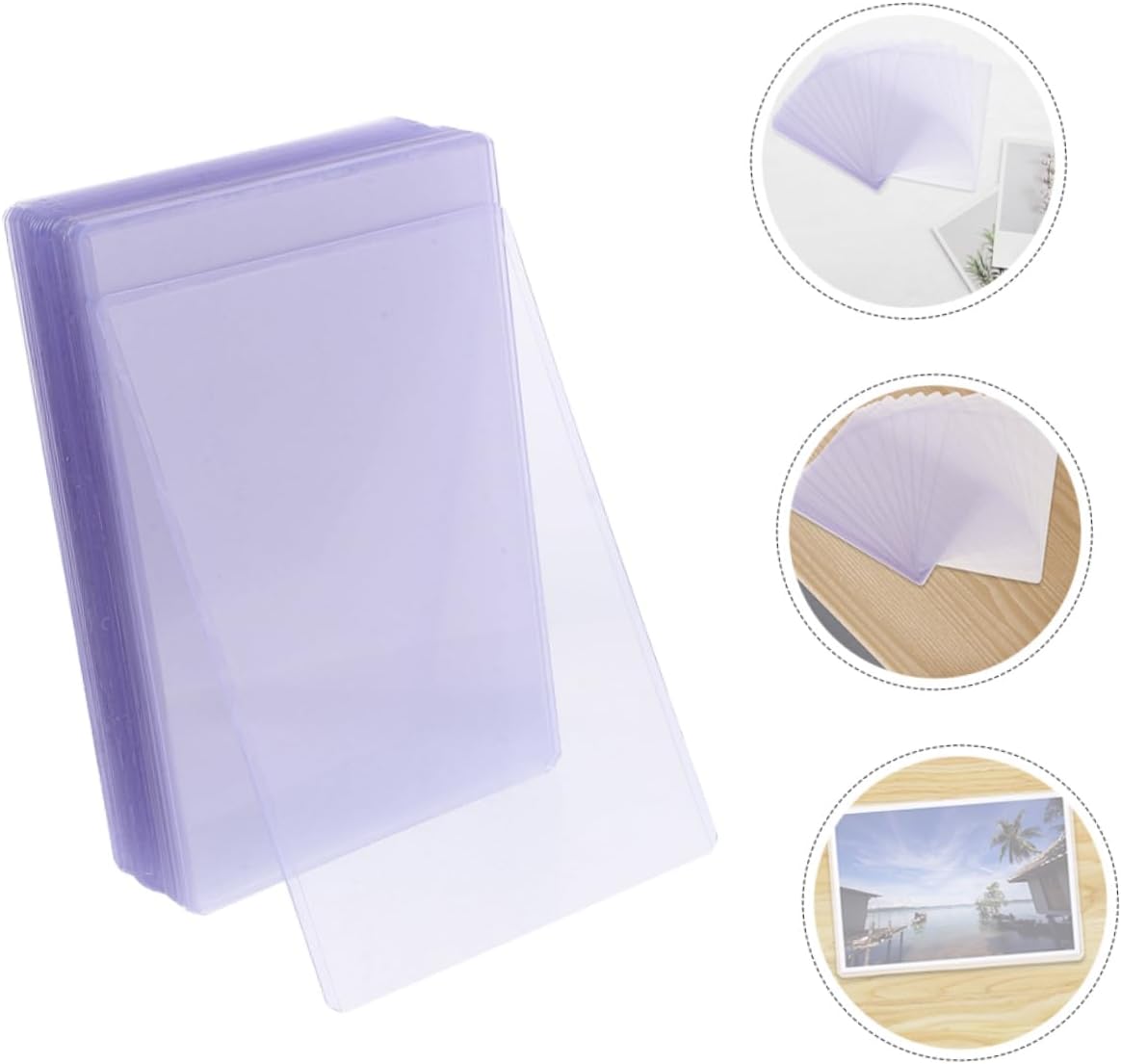 50pcs Hard Card Sleeves Protective Holders for Photos and Postcards Design for Easy
