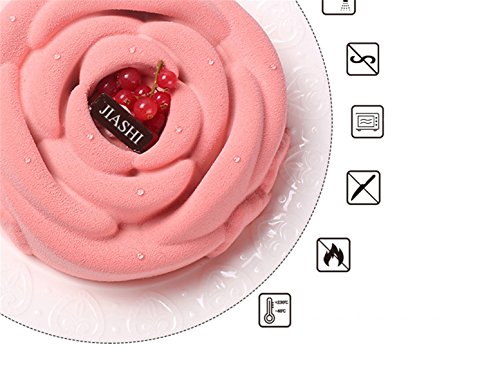 Fantasyday 9.3" Big Rose Flower Birthday Cake Mold Silicone Cake Baking Pan/Silicone Mold For Anniversary Cake, Loaf, Muffin, Brownie, Cheesecake, Tart, Pie, Flan, Bread And More #5 #TOP6