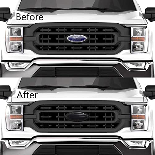 Image of 7 Inch American Flag Badge, Front Grill Rear Tailgate Oval Emblem fit for Ford F150 F250 F350 99-04 Explorer 04-10 Expedition 03-06 Edge 07-14 Fusion 07-12 Escape 08-15(Black)