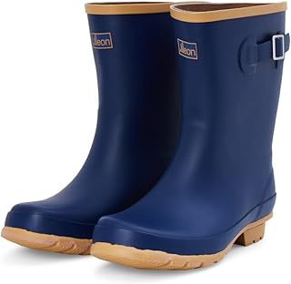 Jileon Mid-Calf Waterproof Rain Boots for Wide Feet and Calves