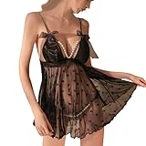 💗💗 [DESIGN ELÉGANT SENS DOOR] Le design sans dos de cette chemise de nuit, combinée à des bandoulières minces, met en valeur vos belles lignes de dos et épaules. Il a l'air très élégant et sexy.lingerie femme tenue sexy nuisette fendue sous vetements feminins dentelle col v halter maille ouverte babydoll ensemble shorty nuit pour coquine hot leopard luxe erotique grande taille pute chic robe courte longue haut