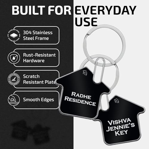 Image of Customized Key Chain for Home - Personalized House Keychain with Name | Unique Key Rings for Home Use | Customised Engraved Keychain Gift for Men & Women