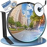 moveland 38 cm Convex Mirror - Adjustable Acrylic Traffic Mirror - Wide Angle Driveway Mirror for Driveways, Garage, Traffic, Courtyard, Warehouse (Support Indoor and Outdoor, 160 Degree Convex)