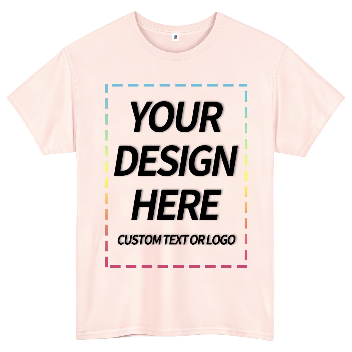 FEEGO Custom T-Shirts Personalized Cotton Tees for Men Women Customizable with Photo Text Logo Print Front Back Design