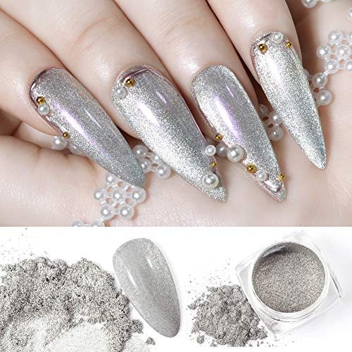 MEILINDS - 1 caja de polvo de efecto ojo de gato ultrafino para decoración de uñas, pigmentos cromados, pigmentos de manicura