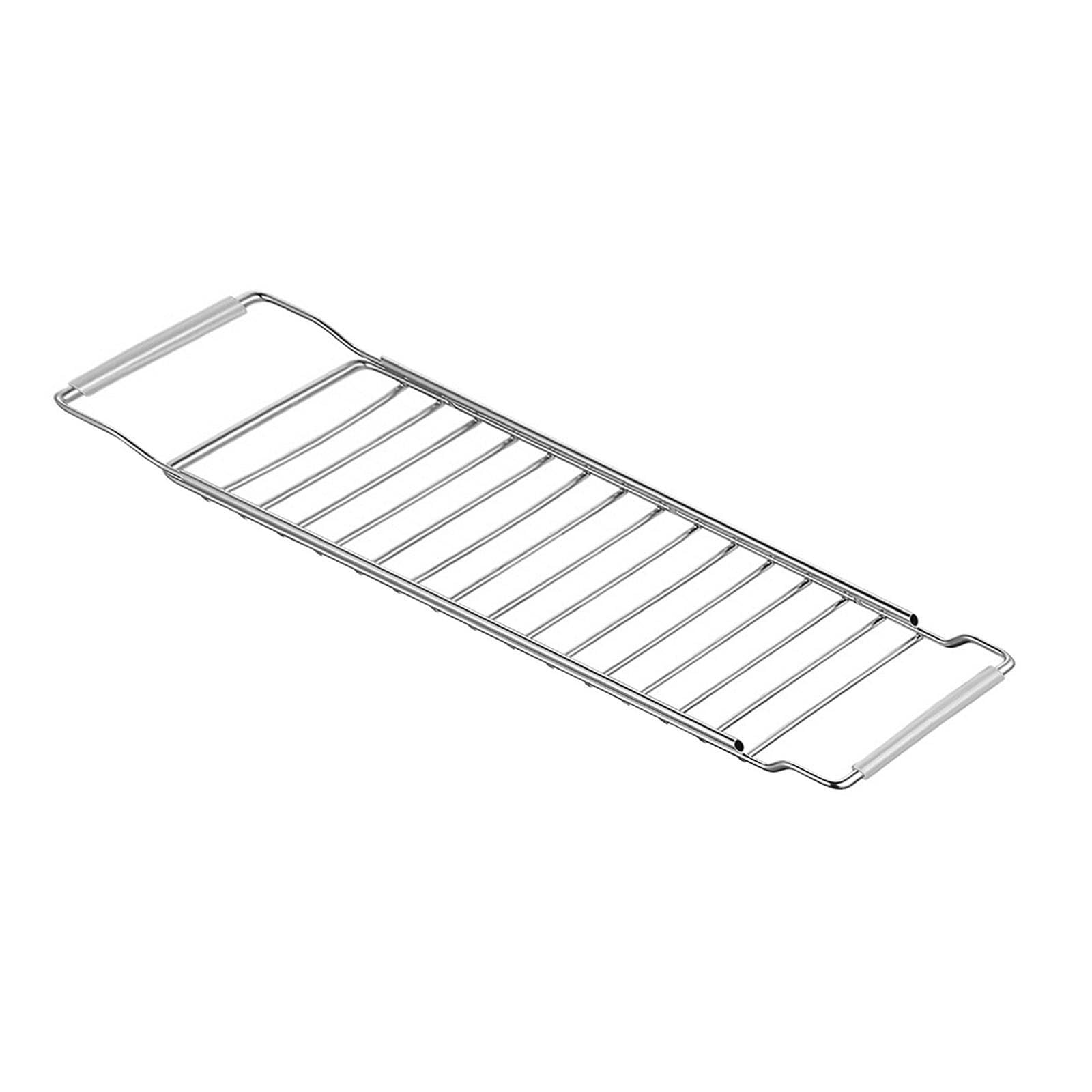 Pixzcsa Small Telescopic Over Sink Storage Rack Dish Drying Space Adjustable Holder Organize Utensils Workspace Dry Telescopic Sink Storage Rack Dishcloth Towel, 40-65Cm
