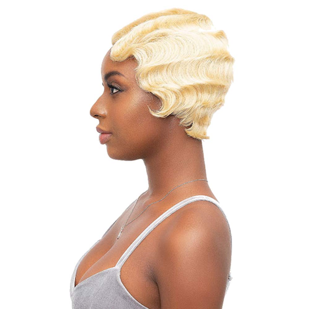 Janet Collection 100% Human Remy Hair Wig Mommy Parting Wig (1B)