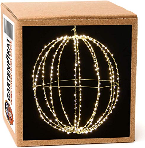 Preisvergleich Produktbild Gartenpirat Figuren aus Kupferdraht mit LED beleuchtet zum Aufhängen zur Weihnachtsbeleuchtung (Lichterball Ø 40 cm)