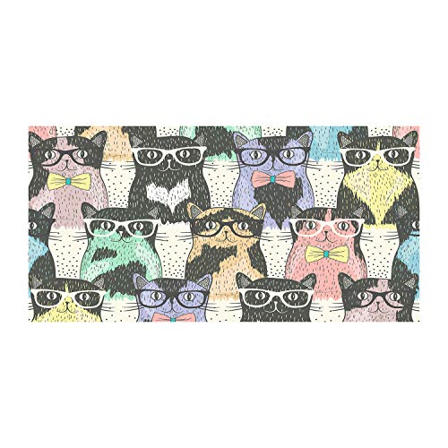Chats avec des lunettes tirages sur toile deco murale multicolore animaux 120x60