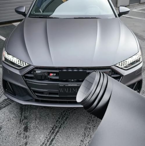 Image of WALLMATE Metallic Matt Grey Car Sticker Self Adhesive Bubble Free Vinyl Wrap for Car, Scooty, Cycle, Bike and Other Vihicle Interior & Exterior Decoration (Gun Grey, 20X100 in)