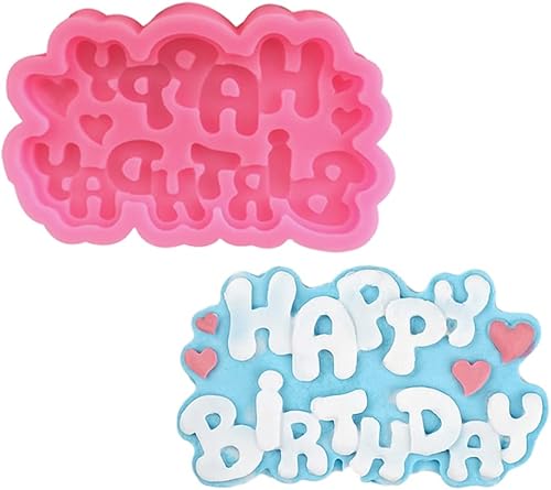 Miniatura 8 de 6 moldes de silicona de feliz cumpleaños moldes de pastel de fondant moldes de chocolate para hacer dulces manualidades herramientas de decoración