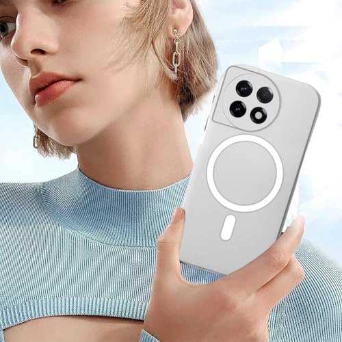 Image of SHINESTAR Back Cover for OnePlus 11R 5G | Frosted Semi-Transparent Slim Case - White | Only Compatible with Wireless Magnetic Accessories | Hard Back, Matte Finish