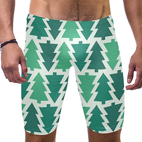 Short de bain pour homme multicolore à séchage rapide motif arbres verts