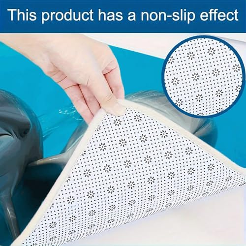 Tapete de cocina lavable y transpirable de franela con diseño de delfines sonrientes 8