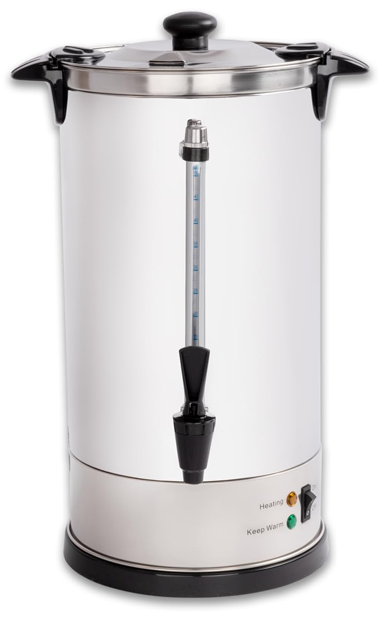 Beeketal 'BGK9' Gastro Rundfilter Kaffeemaschine 9 Liter mit rosftreiem Permanent-Filter, Edelstahl Filterkaffeemaschine doppelwandig mit 2 Heizsystemen (Brühen/Warmhalten) und Füllstandsanzeiger