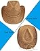 BESOOGII Straw Sun Beach Cowboy Hat for Women Short Brim Western Cowgirl Hat (US, Alpha, One Size, Khaki)