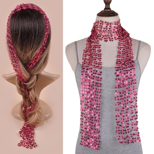 Sparkling Scarf for Women Chain Collar Full Sequins Nightclub Party Raves Costume Blingbling Choker2
