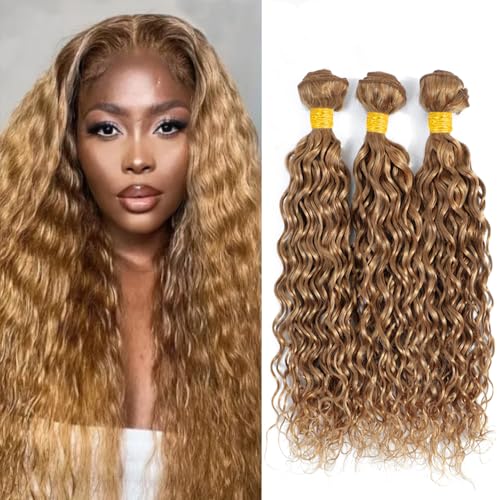 Biliisyff Blonde Water Wave Bundles Human Hair Color 27 Human