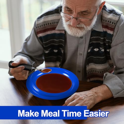 Maxcheck 2 Sets Adaptive Utensils for Elderly Bowl and Plate Spill Proof Non Slip Base Bendable Cutlery Knife Fork Spoons Self Feeding Dinnerware for Elderly Disabled People Hand Tremors Parkinson - Image 7