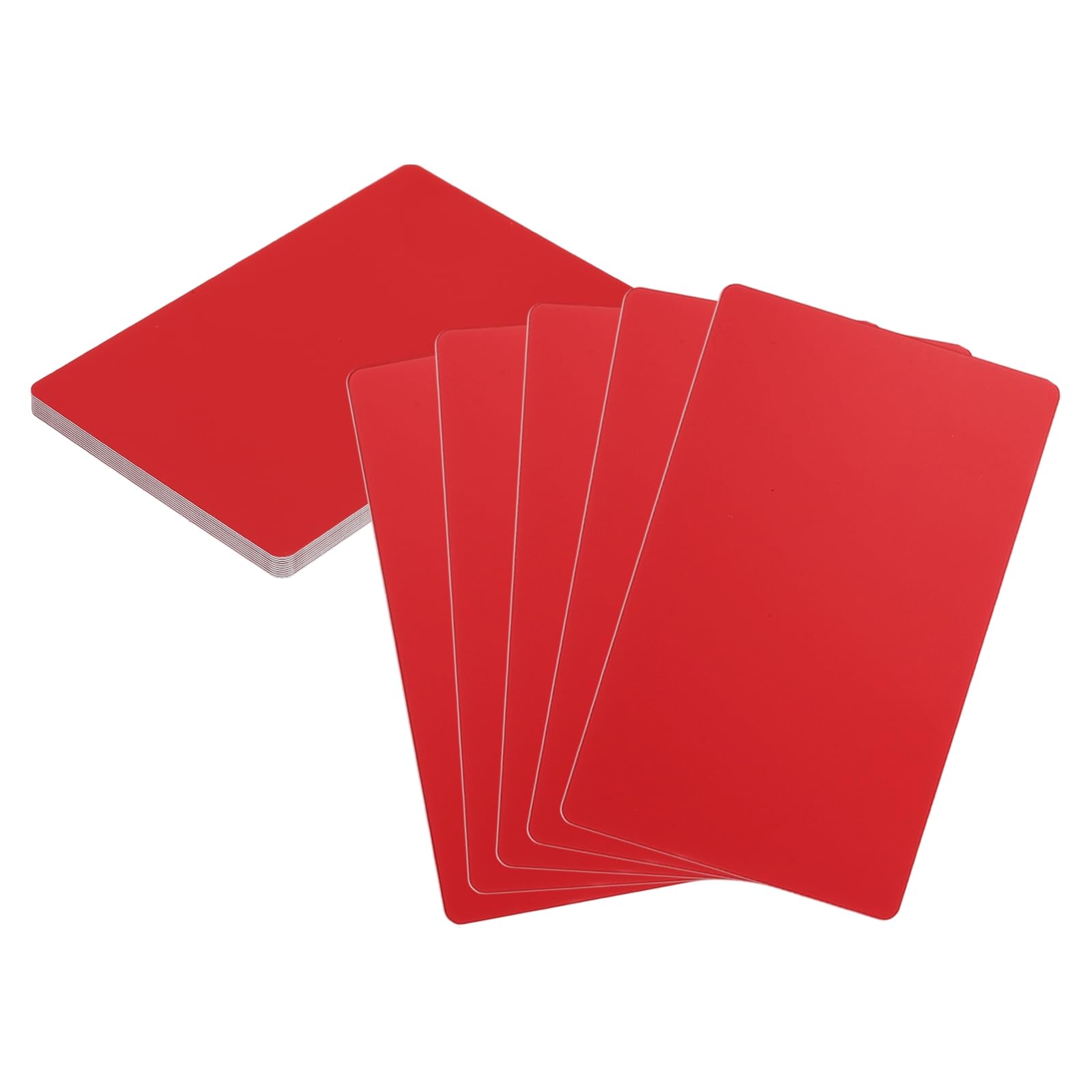 sourcing map 10pcs Metal Business Cards Blanks 3.4" x 2.1" x 0.02" Aluminum Laser Engraving Blank Name Custom Card CNC Engraving Sheets for House Office DIY Gift Plate Invitations, Red — image 1