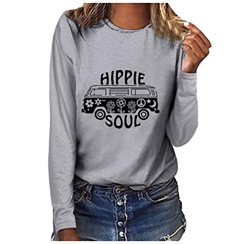 LONGDAY Womens Casual Long Sleever Sweatshirt Shirt Cowl Ne Slogan Tee Tunic Plus