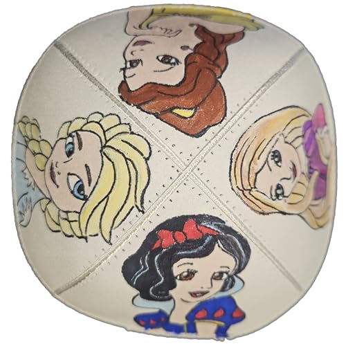 Hand-painted Kippah (Yarmulke) with Princesses 2