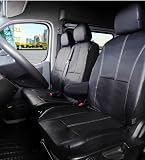 bangminda Juego de Fundas de Asientos para Furgonetas Camiones de 1 + 2 Plazas Fundas Impermeables Universales de Asiento de Coche PU Cuero Protector Cubre para Conductor Individual y Doble Pasajero