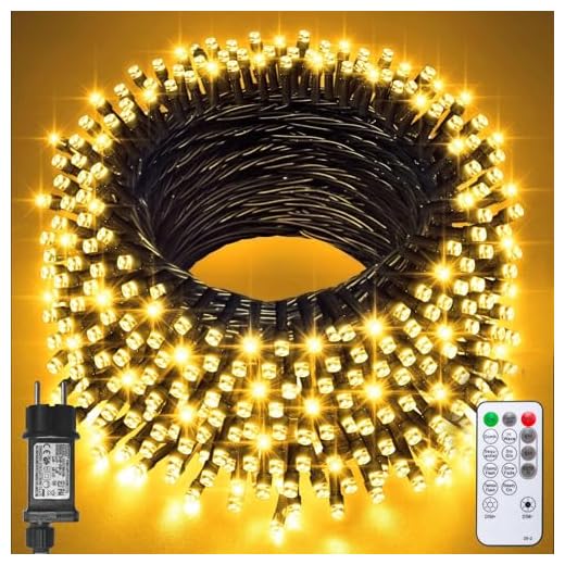 Jsdoin Guirlande lumineuse 100 LED,8 Modes et Fonction Mémoire Guirlande Lumineuse de Noël IP44 étanche avec télécommande et minuterie pour l'extérieur et l'intérieur - Pour mariage, Noël, Jardin