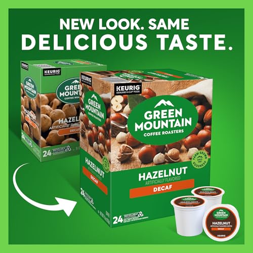 Image of Green Mountain Coffee Roasters Hazelnut Decaf, Single-Serve Keurig K-Cup Pods, Flavored Light Roast Coffee Pods, 96 Count