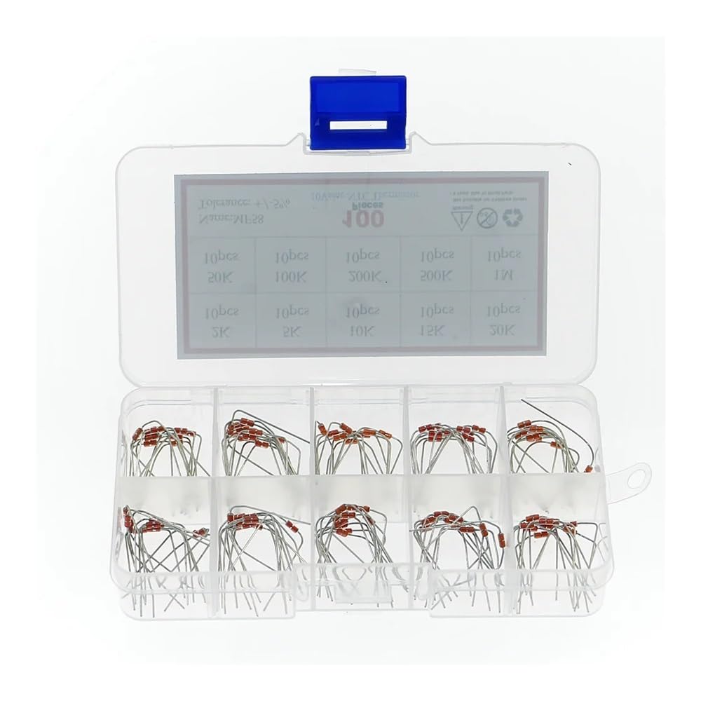 100Pcs/Box 10value Thermistor Resistor Kit NTC-MF58 2K 5K 10K 15K 20K 50K 100K 200K 500K 1M Temperature sensor +/-5% 3950B CZAOINCU