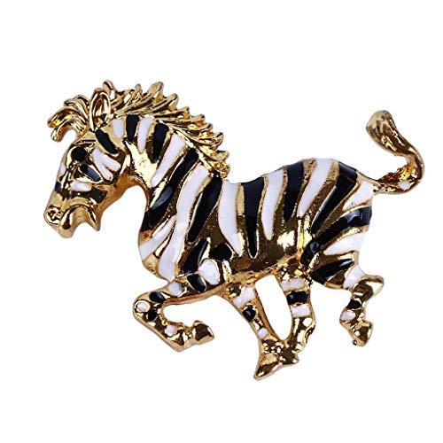 Broche de mode en métal zèbre doré comme accessoire de vêtement