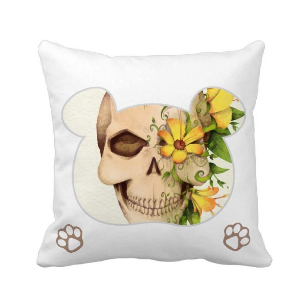 Housse de coussin tête de mort carrée taie squelette décoration canapé chambre
