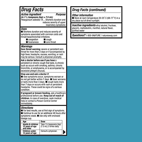 Nature's Way Umcka Coldcare Shortens Duration, Reduces Severity, 4 Fl Oz, Mint-Menthol Flavor #TOP2