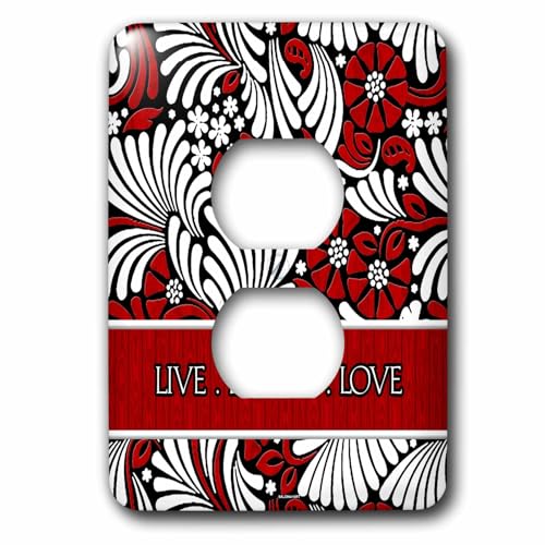 Plaque de prise Live Laugh Love rouge 3dRose lsp_15444_6