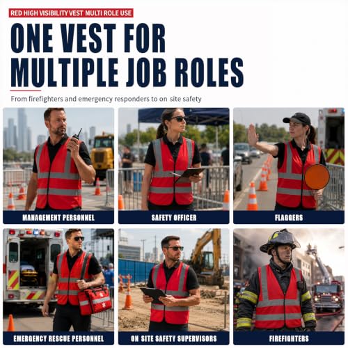 Image of AYKRM 12 colour High visibility viz vest hi vis viz reflective work construction safety vest (XS-8XL)