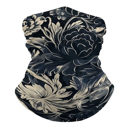 Balaclava elástica con patrón de flores negras para clima frío, pasamontañas para ciclismo, motocicleta, esquí y actividades al aire libre para hombres y mujeres miniatura 2