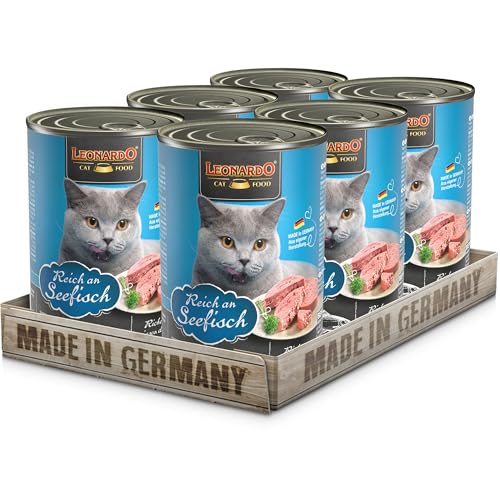 LEONARDO Nassfutter [6x400g Seefisch] | Getreidefreies Nassfutter für Katzen | Feuchtfutter Alleinfutter aus der Dose – Ansicht 1