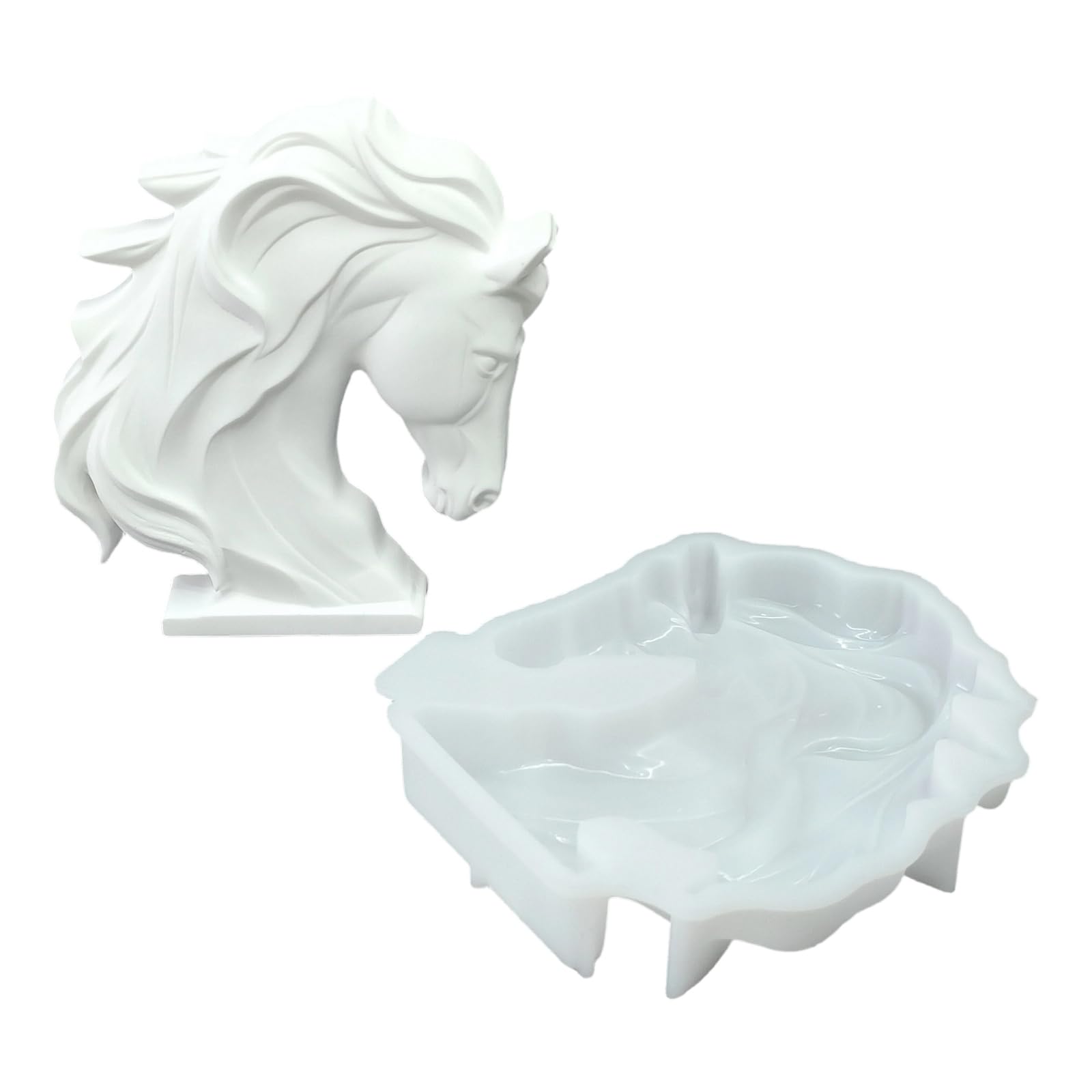 Shntig Silicone Horse Bust Mold for Resin Casting, Flexible 3D Horse Head Craft Mold for Wax Plaster Cement Decor and Project Work Silicone for Epoxy Resin
